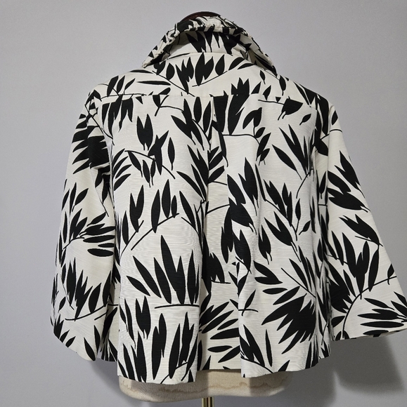 PINK TARTAN Black And White Tropical Cotton Blazer.size 8 - Picture 6 of 13